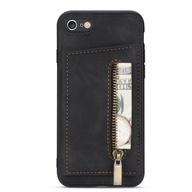 Zipper Card Holder Phone Case, For iPhone SE 2022 / 2020 / 8 / 7, For iPhone 8 Plus / 7 Plus, For iPhone 12 Pro, For iPhone 12 mini