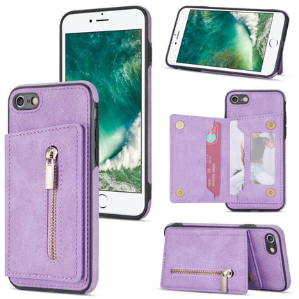 Zipper Card Holder Phone Case, For iPhone SE 2022 / 2020 / 8 / 7, For iPhone 8 Plus / 7 Plus, For iPhone 12 Pro, For iPhone 12 mini