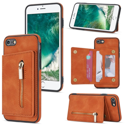 Zipper Card Holder Phone Case, For iPhone SE 2022 / 2020 / 8 / 7, For iPhone 8 Plus / 7 Plus, For iPhone 12 Pro, For iPhone 12 mini