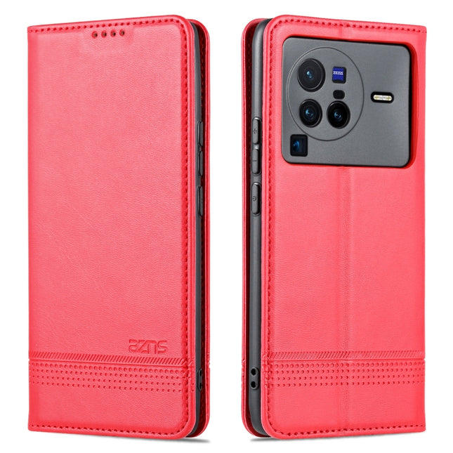AZNS Magnetic Calf Texture Leather Phone Case
