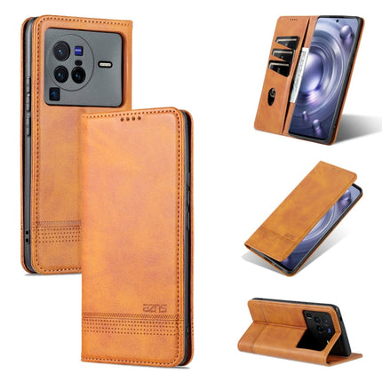 AZNS Magnetic Calf Texture Leather Phone Case
