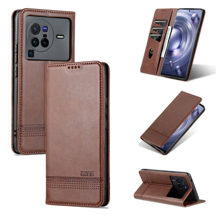 AZNS Magnetic Calf Texture Leather Phone Case