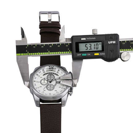 CAGARNY 6839 Irregular Large Dial Leather Band Quartz Sports Watch For Men