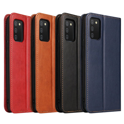 Fierre Shann PU Genuine Leather Texture Leather Phone Case, For Samsung Galaxy A02s, For Samsung Galaxy A12, For Samsung Galaxy A13 5G, For Samsung Galaxy A22 5G, For Samsung Galaxy A33 5G, For Samsung Galaxy A53 5G