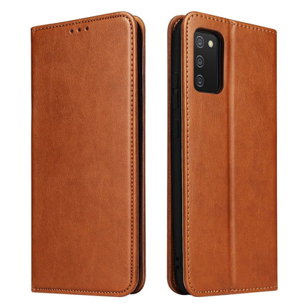 Fierre Shann PU Genuine Leather Texture Leather Phone Case, For Samsung Galaxy A02s, For Samsung Galaxy A12, For Samsung Galaxy A13 5G, For Samsung Galaxy A22 5G, For Samsung Galaxy A33 5G, For Samsung Galaxy A53 5G