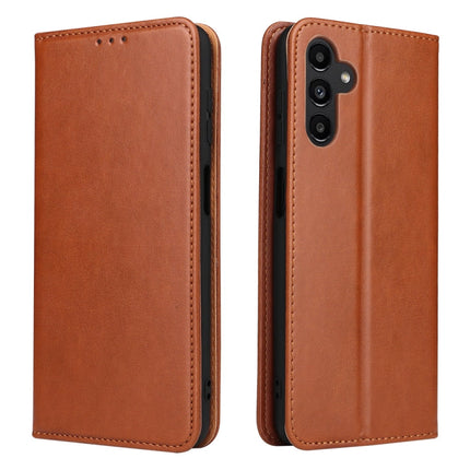 Fierre Shann PU Genuine Leather Texture Leather Phone Case, For Samsung Galaxy A02s, For Samsung Galaxy A12, For Samsung Galaxy A13 5G, For Samsung Galaxy A22 5G, For Samsung Galaxy A33 5G, For Samsung Galaxy A53 5G