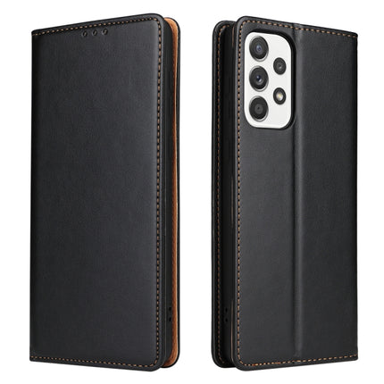 Fierre Shann PU Genuine Leather Texture Leather Phone Case, For Samsung Galaxy A02s, For Samsung Galaxy A13 5G, For Samsung Galaxy A22 5G, For Samsung Galaxy A33 5G, For Samsung Galaxy A53 5G, For Samsung Galaxy A73 5G