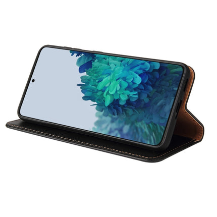 Fierre Shann PU Genuine Leather Texture Leather Phone Case, For Samsung Galaxy S21 FE 5G