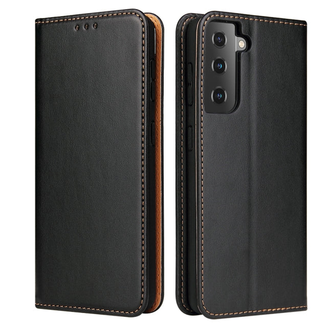 Fierre Shann PU Genuine Leather Texture Leather Phone Case, For Samsung Galaxy S21 FE 5G
