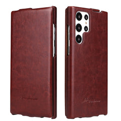 Fierre Shann 64 Texture Vertical Flip PU Leather Phone Case, For Samsung Galaxy S22 5G, For Samsung Galaxy S22+ 5G, For Samsung Galaxy S22 Ultra 5G