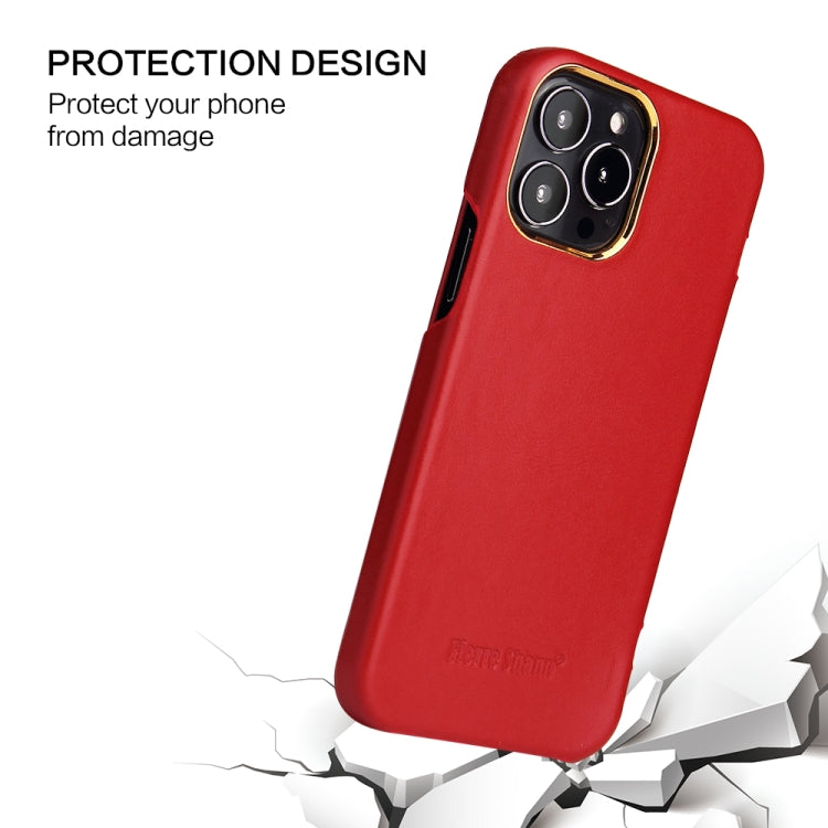 Fierre Shann Magnetic Genuine Leather Phone Case, For iPhone 13 mini, For iPhone 13, For iPhone 13 Pro, For iPhone 13 Pro Max