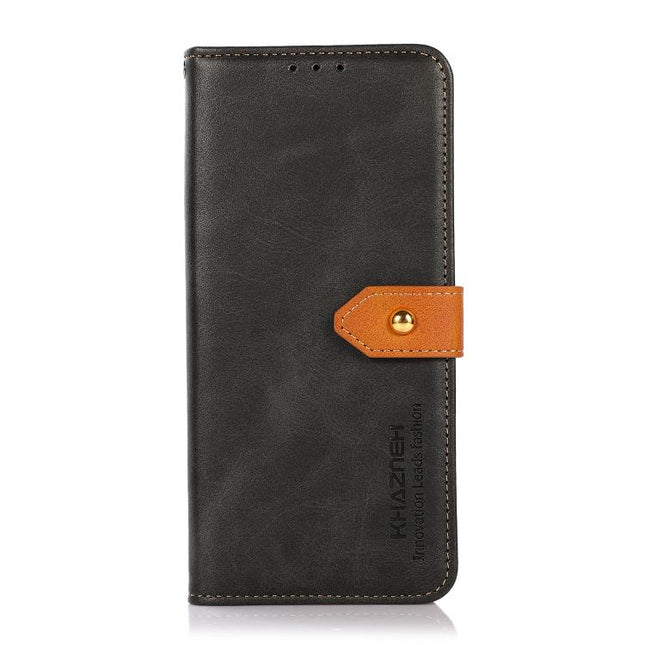 KHAZNEH Dual-color Cowhide Texture Flip Leather Phone Case, For iPhone 15, For iPhone 14 Plus, For iPhone 14, For iPhone 14 Pro, For iPhone 14 Pro Max