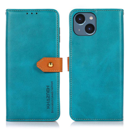 KHAZNEH Dual-color Cowhide Texture Flip Leather Phone Case, For iPhone 15, For iPhone 14 Plus, For iPhone 14, For iPhone 14 Pro, For iPhone 14 Pro Max