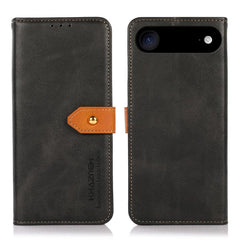 KHAZNEH Dual-color Cowhide Texture Flip Leather Phone Case