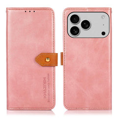 KHAZNEH Dual-color Cowhide Texture Flip Leather Phone Case