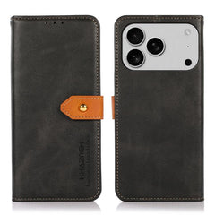 KHAZNEH Dual-color Cowhide Texture Flip Leather Phone Case