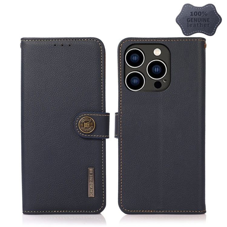 KHAZNEH Custer Genuine Leather RFID Phone Case, For iPhone 14 Plus, For iPhone 14 Pro Max, For iPhone 14 Pro, For iPhone 14