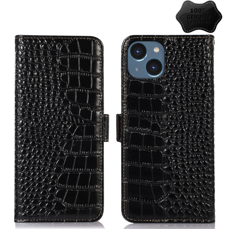 Crocodile Top Layer Cowhide Leather Phone Case, For iPhone 14 Plus, For iPhone 14 Pro Max, For iPhone 14 Pro, For iPhone 14