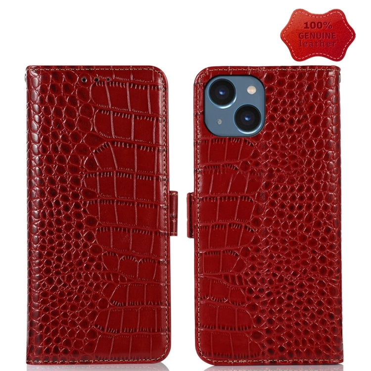 Crocodile Top Layer Cowhide Leather Phone Case, For iPhone 14 Plus, For iPhone 14 Pro Max, For iPhone 14 Pro, For iPhone 14