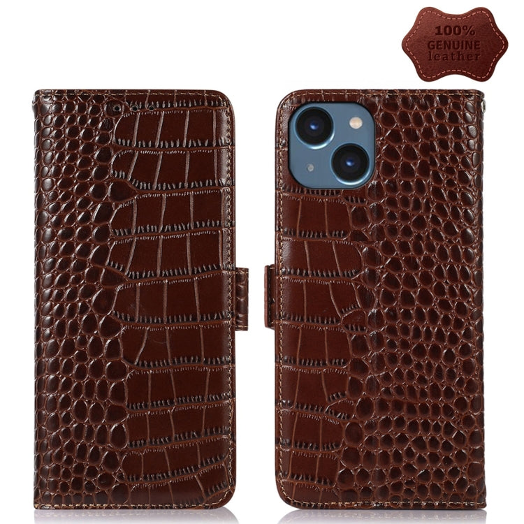 Crocodile Top Layer Cowhide Leather Phone Case, For iPhone 14 Plus, For iPhone 14 Pro Max, For iPhone 14 Pro, For iPhone 14