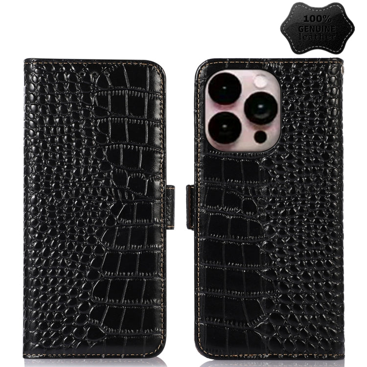 Crocodile Top Layer Cowhide Leather Phone Case, For iPhone 14 Plus, For iPhone 14 Pro Max, For iPhone 14 Pro, For iPhone 14