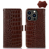 Crocodile Top Layer Cowhide Leather Phone Case, For iPhone 14 Plus, For iPhone 14 Pro Max, For iPhone 14 Pro, For iPhone 14