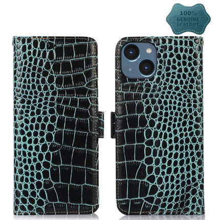 Crocodile Top Layer Cowhide Leather Phone Case, For iPhone 14 Plus, For iPhone 14 Pro Max, For iPhone 14 Pro, For iPhone 14