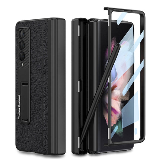 GKK Magnetic Hinge Plain Leather Phone Flip Case with Pen Box, For Samsung Galaxy Z Fold3 5G