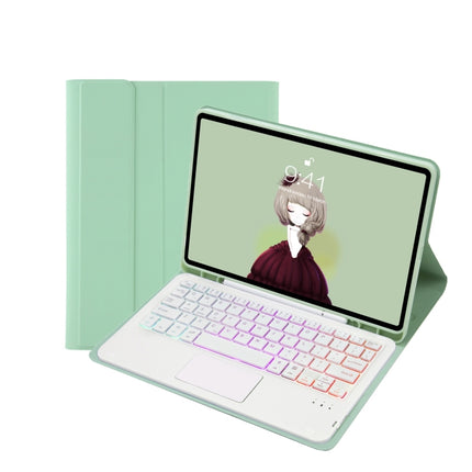 T07B-AS Skin Feel Pen Slot Touch Pad Bluetooth Keyboard Leather Tablet Case, For iPad 9.7 2018&2017 / Pro 9.7 / Air 2, For iPad 10.2 2021&2020&2019/Air 2019/Pro 10.5, For iPad Air 11 2025 / 2024 / Pro 11 2021&2020&2018                                  ...