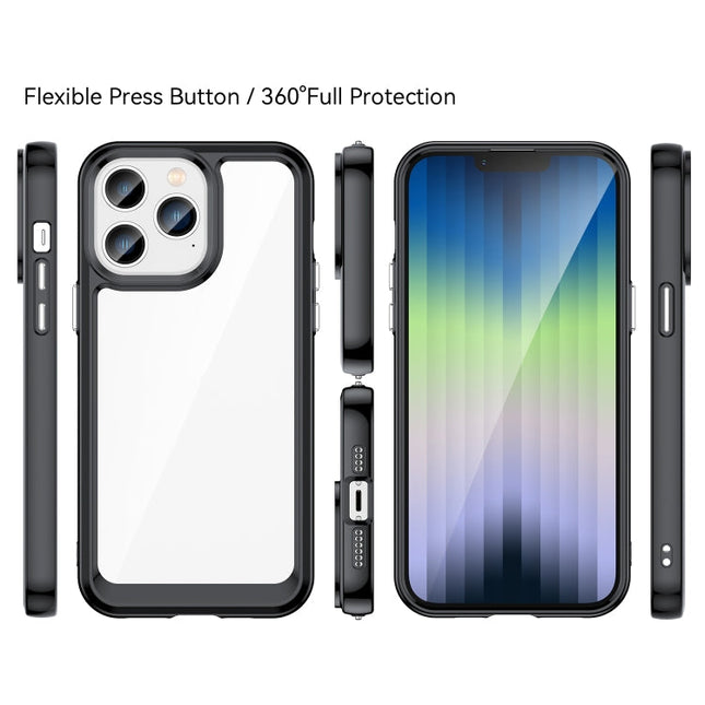 Colorful Series Acrylic + TPU Phone Case, For iPhone 14, For iPhone 14 Pro, For iPhone 14 Pro Max