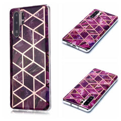 Plating Marble Pattern Soft TPU Protective Case, For Huawei P30 Pro, For Huawei P30 lite, For Huawei Y5 (2019), For Huawei Y6 (2019), For Huawei Y7 (2019)