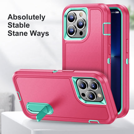 3 in 1 Rugged Holder Phone Case, For iPhone 14, For iPhone 14 Plus