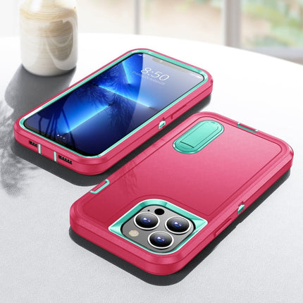 3 in 1 Rugged Holder Phone Case, For iPhone 14, For iPhone 14 Plus