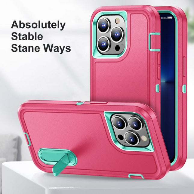 3 in 1 Rugged Holder Phone Case, For iPhone 14 Pro, For iPhone 14 Pro Max