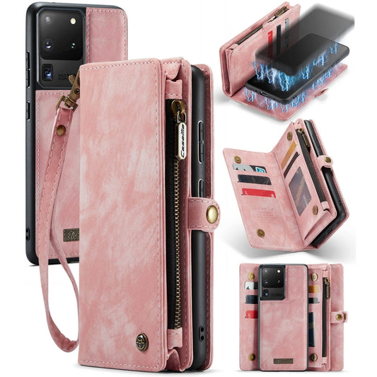 CaseMe Detachable Multifunctional Horizontal Flip Leather Case, with Card Slot & Holder & Zipper Wallet & Photo Frame, For Samsung Galaxy S20 Plus, For Samsung Galaxy S20, For Samsung Galaxy S20 Ultra