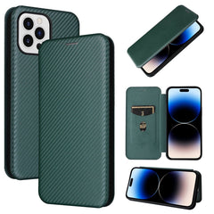 Carbon Fiber Texture Magnetic Flip Leather Phone Case, For iPhone 14, For iPhone 14 Plus, For iPhone 14 Pro, For iPhone 14 Pro Max