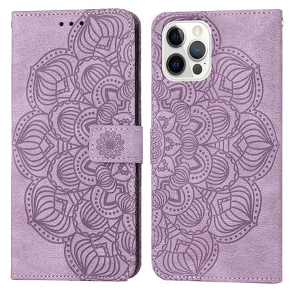 Mandala Embossed Flip Leather Phone Case, For iPhone 13 mini, For iPhone 13, For iPhone 13 Pro, For iPhone 13 Pro Max