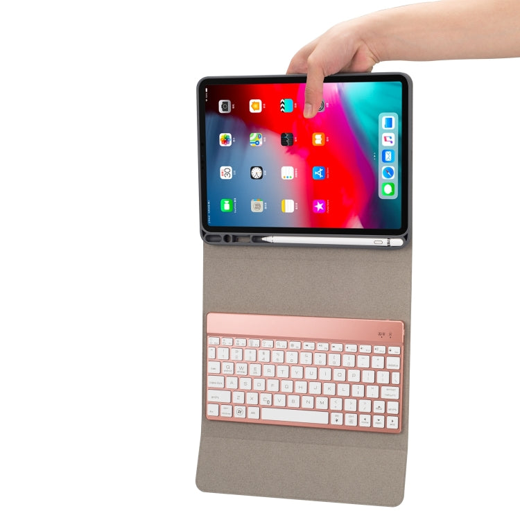 RK11A Backlight TPU Multi Color Light Bluetooth Keyboard Horizontal Flip Leather Case for iPad Pro 11 2020 / 2018 with Holder & Pen Slot