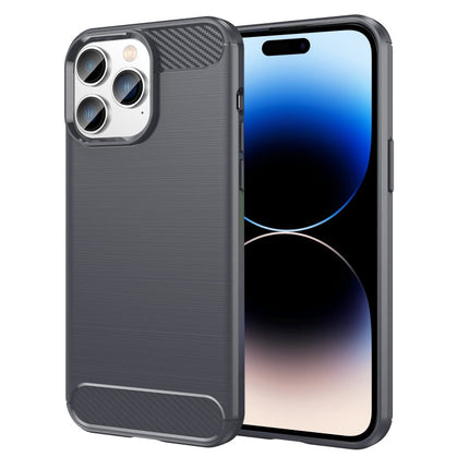 Brushed Texture Carbon Fiber TPU Phone Case, For iPhone 14 Pro, For iPhone 14 Pro Max, For iPhone 14 Plus, For iPhone 14