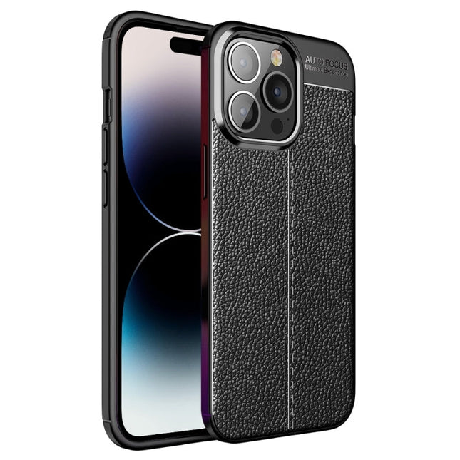 Litchi Texture TPU Phone Case, For iPhone 14 Pro, For iPhone 14 Pro Max, For iPhone 14 Plus