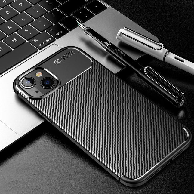 Carbon Fiber Texture TPU Phone Case, For iPhone 14 Pro Max, For iPhone 14, For iPhone 14 Plus