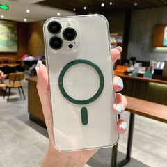 MagSafe Magnetic Transparent PC + Glass Lens Film Phone Case, For iPhone 12 Pro, For iPhone 12