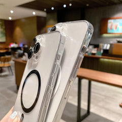 MagSafe Magnetic Transparent PC + Glass Lens Film Phone Case, For iPhone 12 Pro, For iPhone 12