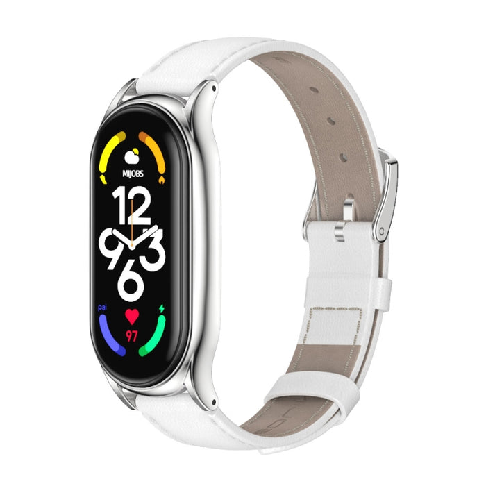 MIJOBS Plus Genuine Leather Watch Band, For Xiaomi Mi Band 7 / 7 NFC