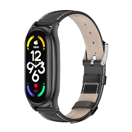 MIJOBS Plus Genuine Leather Watch Band, For Xiaomi Mi Band 7 / 7 NFC