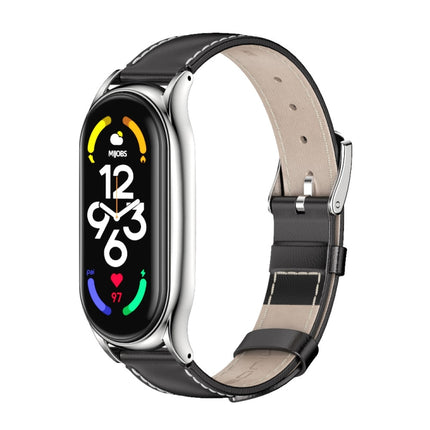 MIJOBS Plus Genuine Leather Watch Band, For Xiaomi Mi Band 7 / 7 NFC