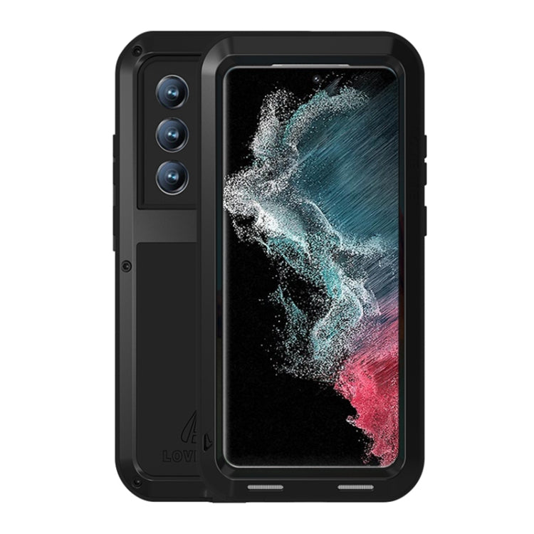 LOVE MEI Metal Shockproof Waterproof Dustproof Protective Phone Case, For Samsung Galaxy S22 Ultra 5G