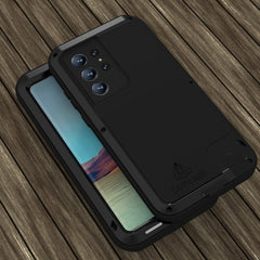 LOVE MEI Metal Shockproof Waterproof Dustproof Protective Phone Case, For Samsung Galaxy S22 Ultra 5G