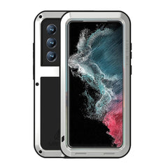 LOVE MEI Metal Shockproof Waterproof Dustproof Protective Phone Case, For Samsung Galaxy S22 Ultra 5G