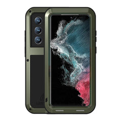 LOVE MEI Metal Shockproof Waterproof Dustproof Protective Phone Case, For Samsung Galaxy S22 Ultra 5G